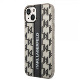 Karl Lagerfeld iPhone 14 Cover Monogram Vertical Stripe Sort