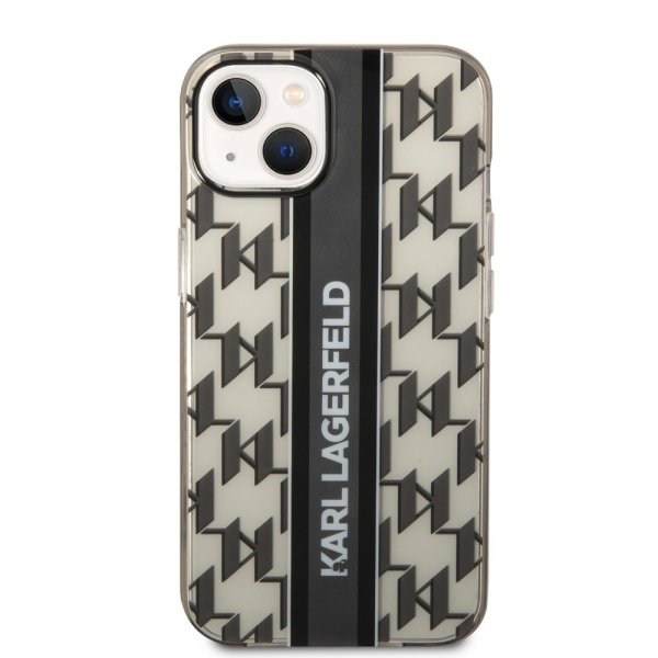 Karl Lagerfeld iPhone 14 Cover Monogram Vertical Stripe Sort