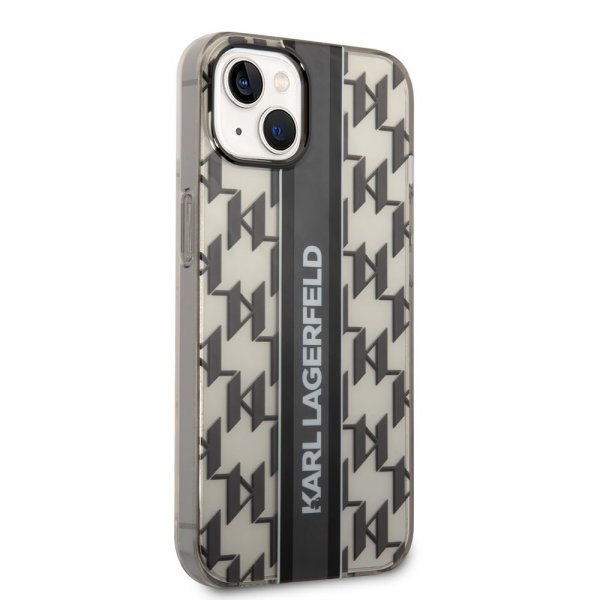 Karl Lagerfeld iPhone 14 Cover Monogram Vertical Stripe Sort