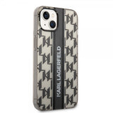 Karl Lagerfeld iPhone 14 Cover Monogram Vertical Stripe Sort