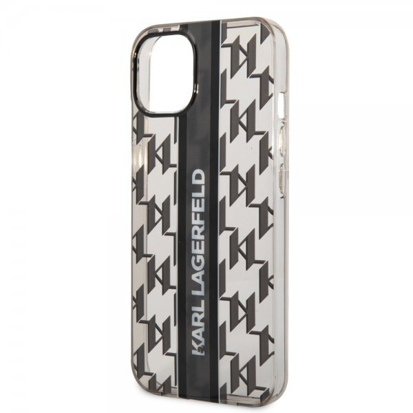 Karl Lagerfeld iPhone 14 Cover Monogram Vertical Stripe Sort