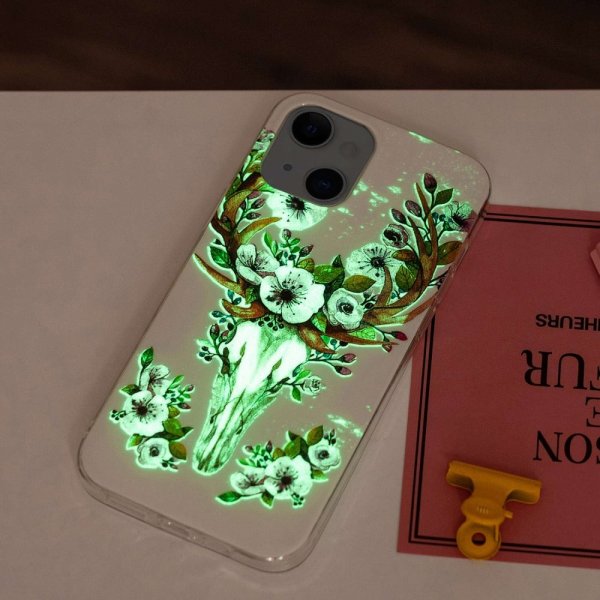 iPhone 14 Cover Motiv Blomster og Hjort