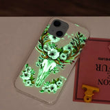iPhone 14 Cover Motiv Blomster og Hjort