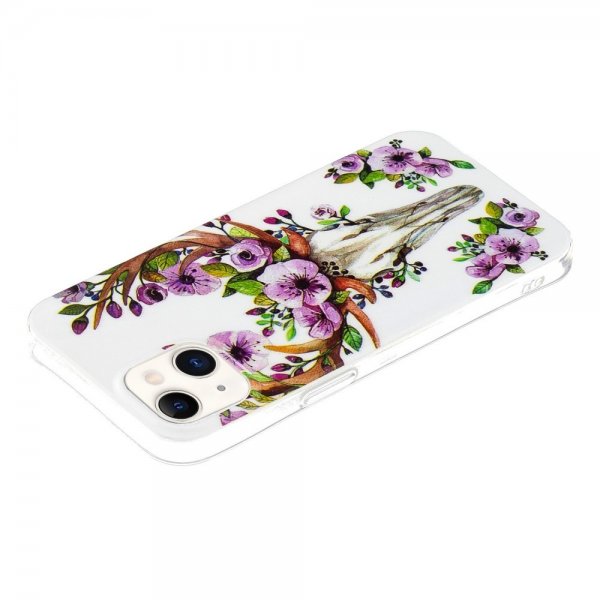 iPhone 14 Cover Motiv Blomster og Hjort