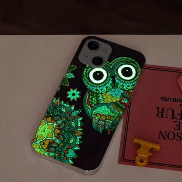 iPhone 14 Cover Motiv Farverig Ugle