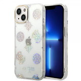 Guess iPhone 14 Cover Peony Glitter Hvid