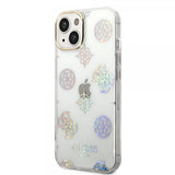 Guess iPhone 14 Cover Peony Glitter Hvid
