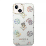 Guess iPhone 14 Cover Peony Glitter Hvid