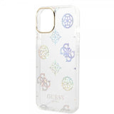Guess iPhone 14 Cover Peony Glitter Hvid