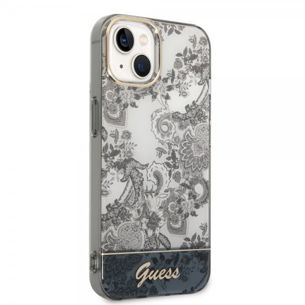 Guess iPhone 14 Cover Toile de Jouy Grå