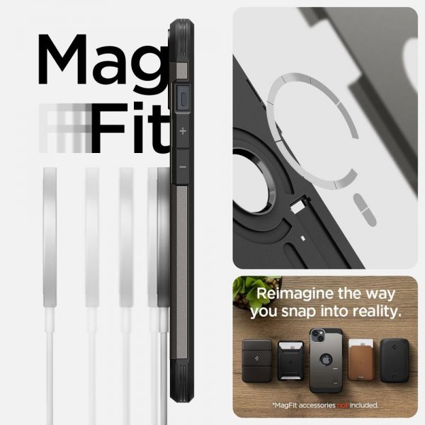 Spigen iPhone 14 Cover Tough Armor MagFit Gunmetal