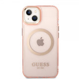 Guess iPhone 14 Cover Translucent MagSafe Rose