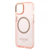 Guess iPhone 14 Cover Translucent MagSafe Rose
