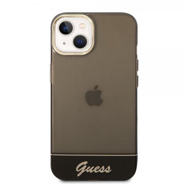 Guess iPhone 14 Cover Gennemsigtig Sort