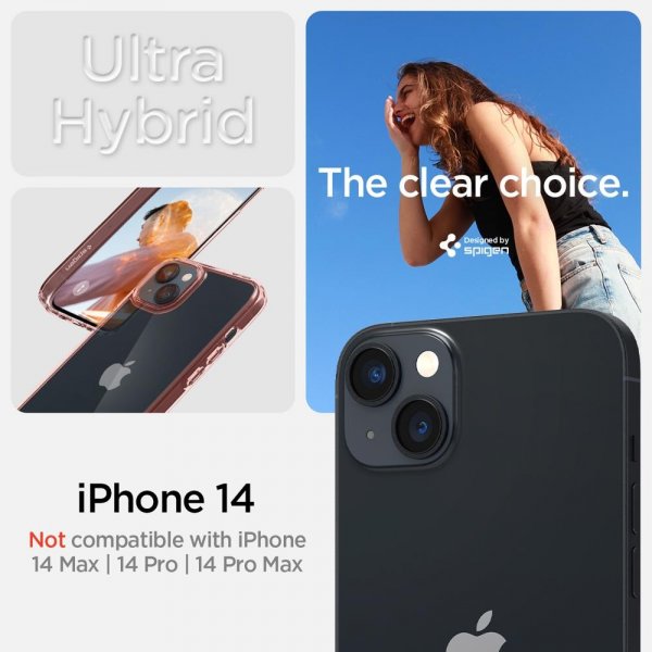 Spigen iPhone 14 Cover Ultra Hybrid Rose Crystal