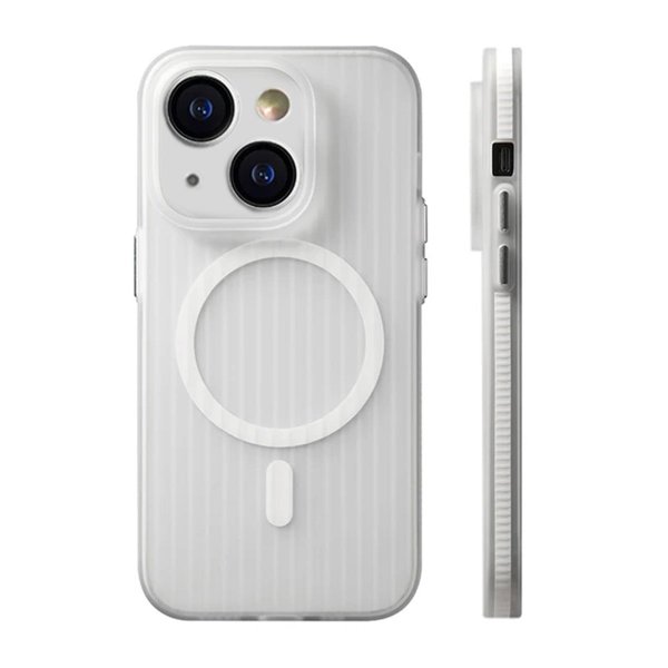iPhone 13/iPhone 14 Cover Bølget MagSafe Hvid