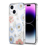 iPhone 14 Plus/iPhone 15 Plus Cover Blomstermønster MagSafe Rød Blå