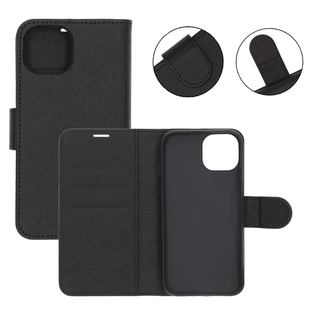 iPhone 15 Etui med stativ Sort