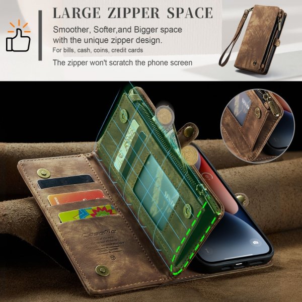 CaseMe iPhone 15 Cover 008 Series Aftageligt Cover Brun