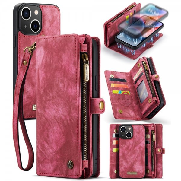 CaseMe iPhone 15 Etui 008 Series Aftagelig Cover Rød
