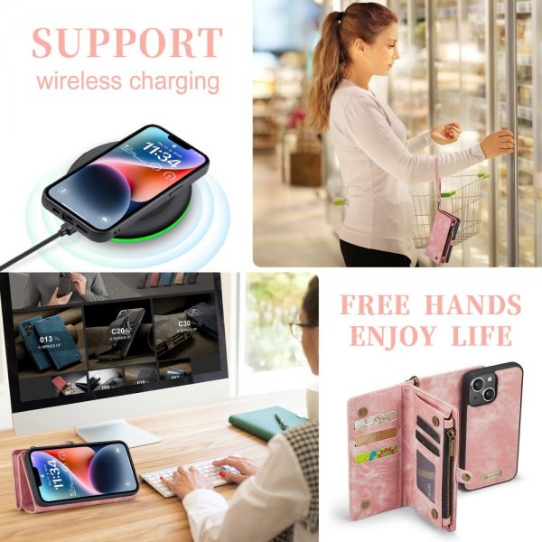 CaseMe iPhone 15 Cover 008 Series Aftageligt Cover Rosa