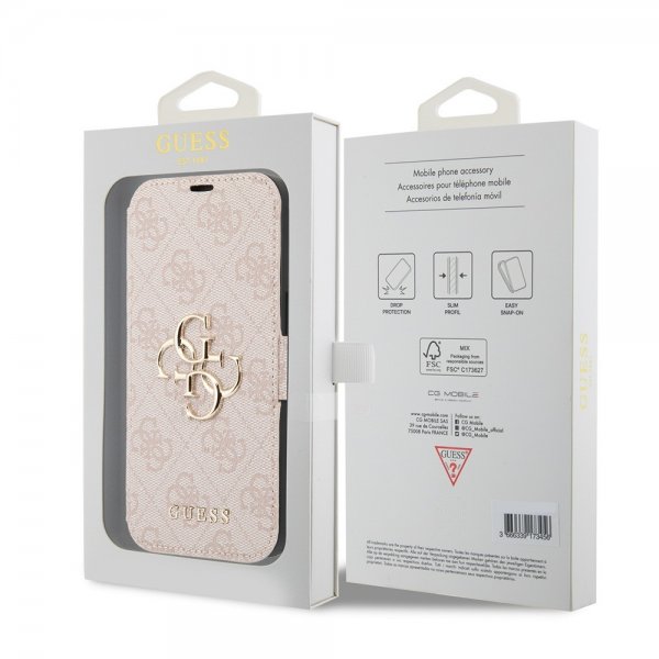 Guess iPhone 15 Cover 4G Logo Pink