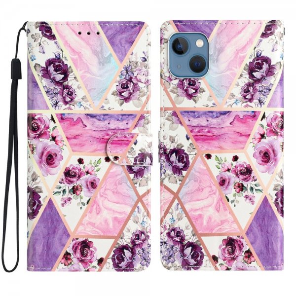 iPhone 15 Cover Motiv Lilla Blomster