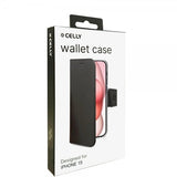 Celly iPhone 15 Etui Wally Wallet Case Sort