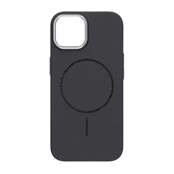 iPhone 15 Cover Kulfiber MagSafe Sort