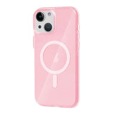 iPhone 15 Cover med glitter MagSafe Lyserød