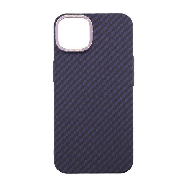 iPhone 15 Cover Kulfibermønster Lilla