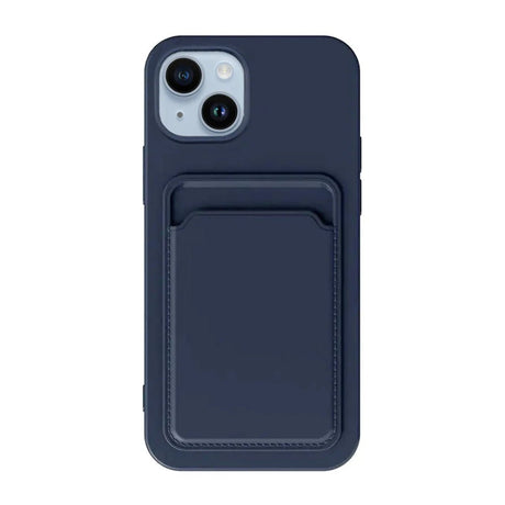 iPhone 15 Cover Silikone Kortholder Blå