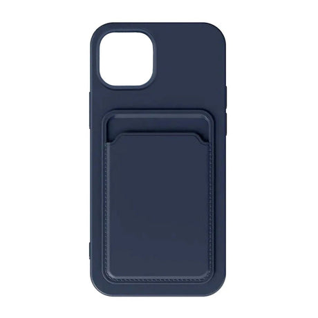 iPhone 15 Cover Silikone Kortholder Blå