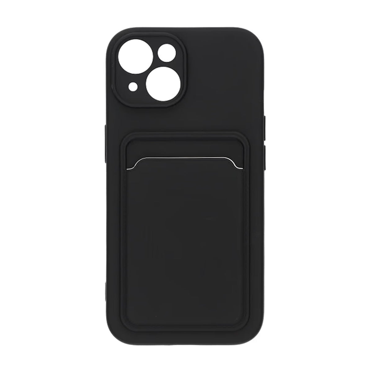 iPhone 15 Cover Silikone Kortholder Sort