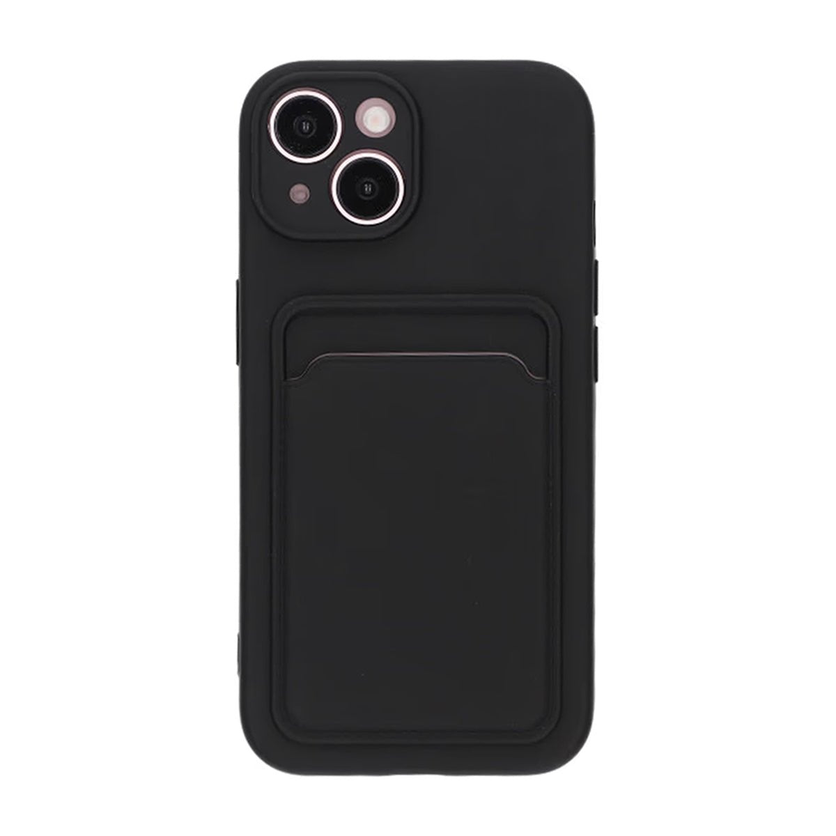 iPhone 15 Cover Silikone Kortholder Sort