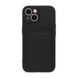 iPhone 15 Cover Silikone Kortholder Sort