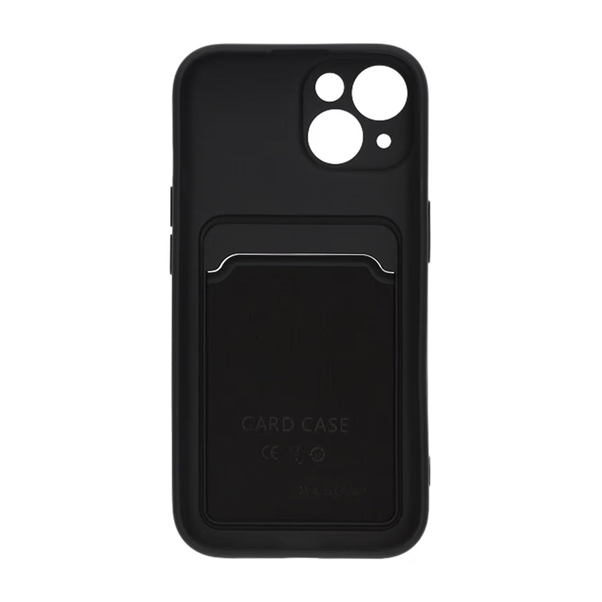 iPhone 15 Cover Silikone Kortholder Sort