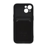 iPhone 15 Cover Silikone Kortholder Sort