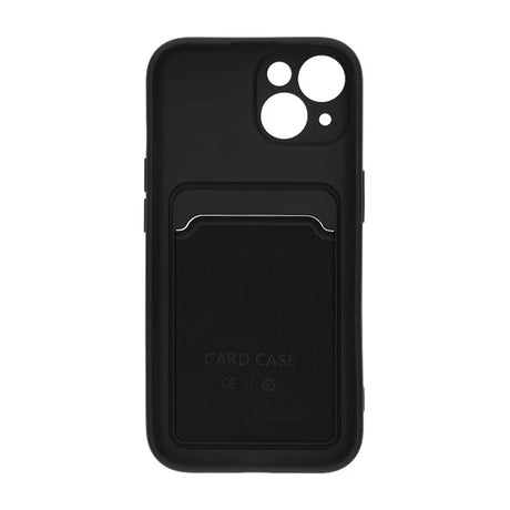 iPhone 15 Cover Silikone Kortholder Sort