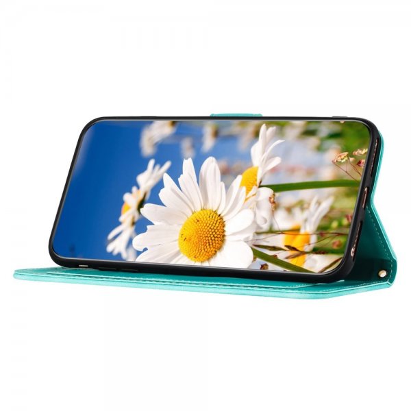 iPhone 15 Plus Cover Blomstermønster Grøn