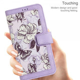iPhone 15 Plus Etui Blomstret Mønster Lilla