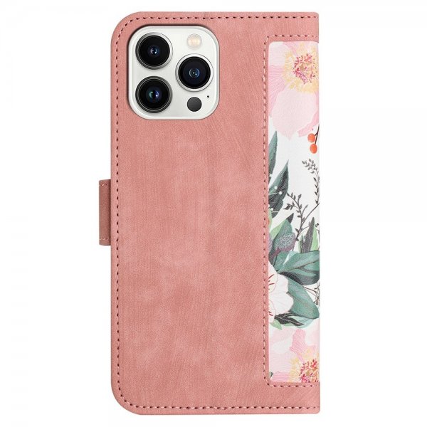 iPhone 15 Plus Cover Blomstret design Lyserød