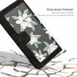 iPhone 15 Plus Etui Blomstermønster Sort