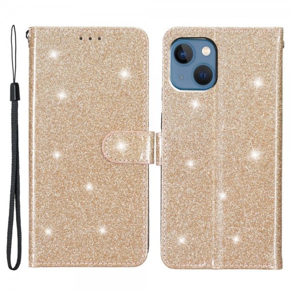iPhone 15 Plus Cover Glitter Guld