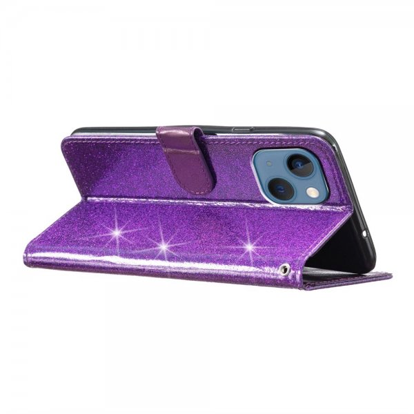 iPhone 15 Plus Cover Glitter Lilla