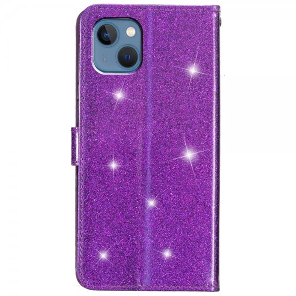 iPhone 15 Plus Cover Glitter Lilla