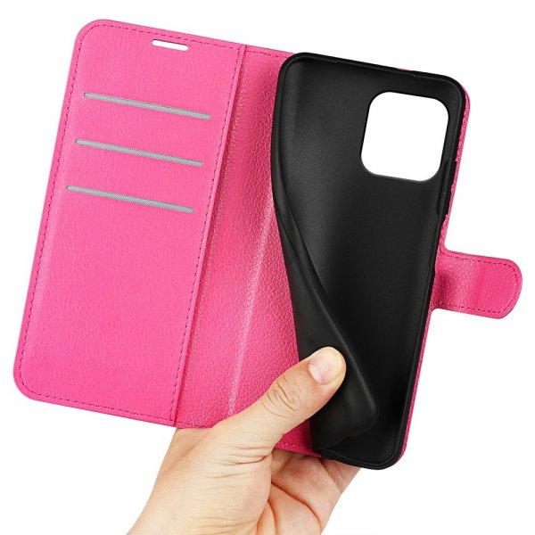 iPhone 15 Plus Cover Litchi Magenta