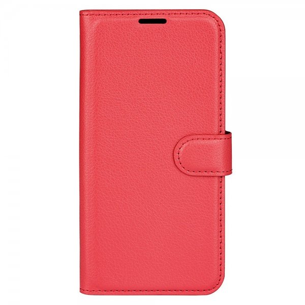 iPhone 15 Plus Cover Litchi Rød