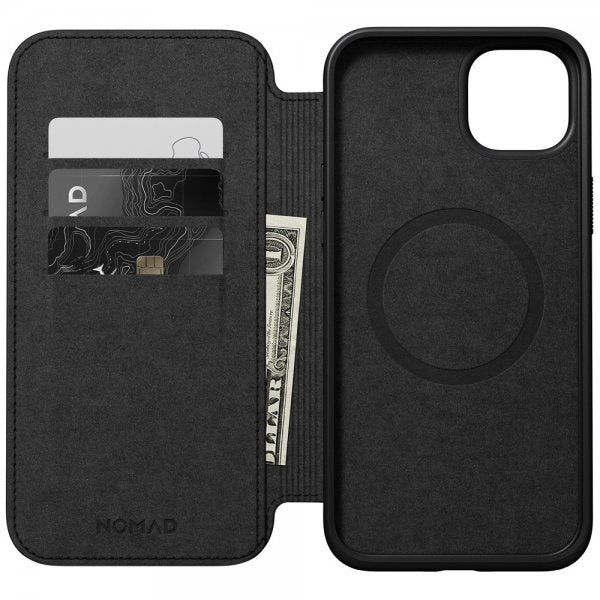 Nomad iPhone 15 Plus Etui Modern Leather Folio Sort