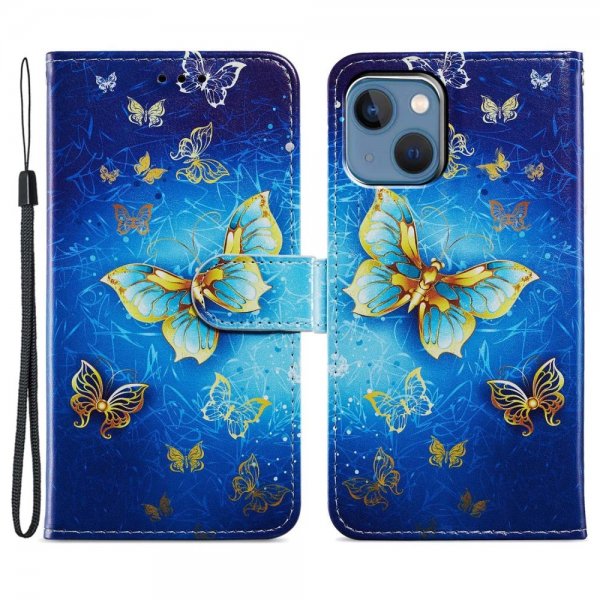 iPhone 15 Plus Cover Motiv Gylden Sommerfugl